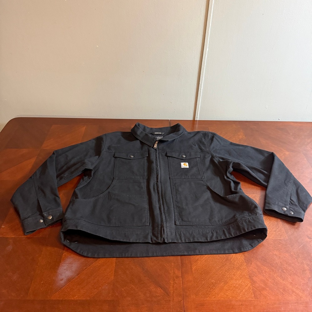 Carhartt Mens Rugged Flex Relaxed Fit Canvas Jacket Black 2XL 105748-M
